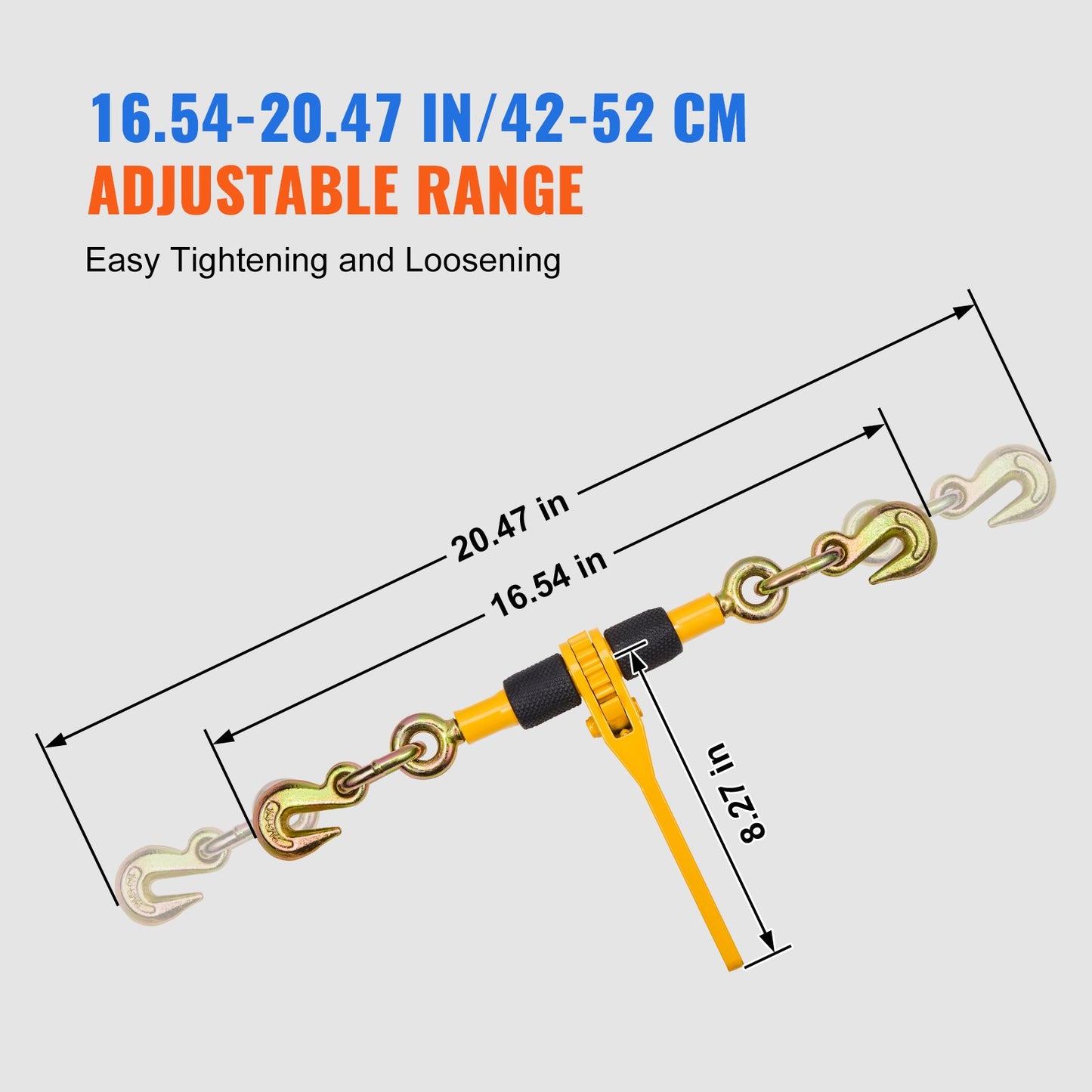 Chain Binder Ratchet Load Binder 6.4mm-7.9mm 1179.3 kg for Tie Down 2 Pack