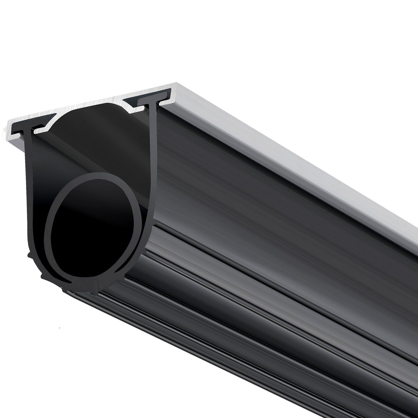 Garage Door Seals Bottom Rubber, U Shape +O Ring Garage Door Bottom Weather Seal with Pre-drilled Aluminum Track Retainer Kit, 4.88 m 8 mm T-ends and 9.5 cm Width, for Doors, Black