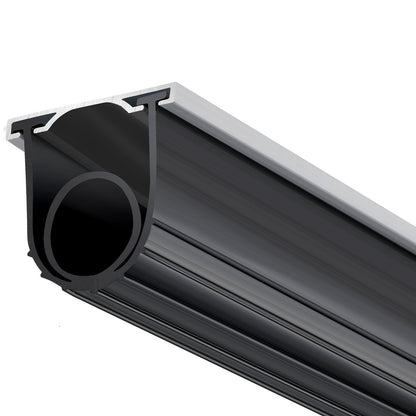 Garage Door Seals Bottom Rubber, U Shape +O Ring Garage Door Bottom Weather Seal with Pre-drilled Aluminum Track Retainer Kit, 4.88 m 8 mm T-ends and 9.5 cm Width, for Doors, Black