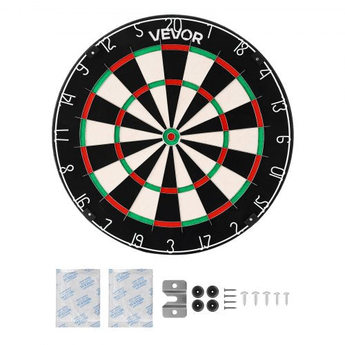 Dart Board, High-Grade Self-Healing Sisal Fiber Dartboard with Staple-Free Bullseye, Blade Wire & Rotating Number Ring, 450mm Professional Dartboard for Home Party Game Room (Darts Not Included)