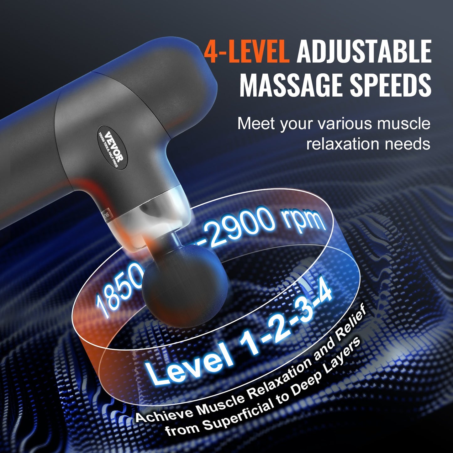 Mini Massage Gun Deep Tissue, Percussion Muscle Massage Gun Portable for Athletes, Small Massage Gun Handheld for Pain Relief, Muscle Relaxation with 4 Speed Levels, 7.4V 2500mAh