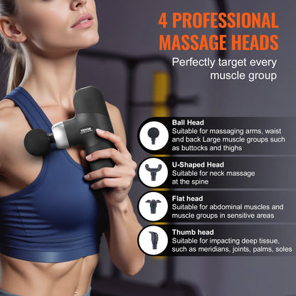 Mini Massage Gun Deep Tissue, Percussion Muscle Massage Gun Portable for Athletes, Small Massage Gun Handheld for Pain Relief, Muscle Relaxation with 4 Speed Levels, 7.4V 2500mAh