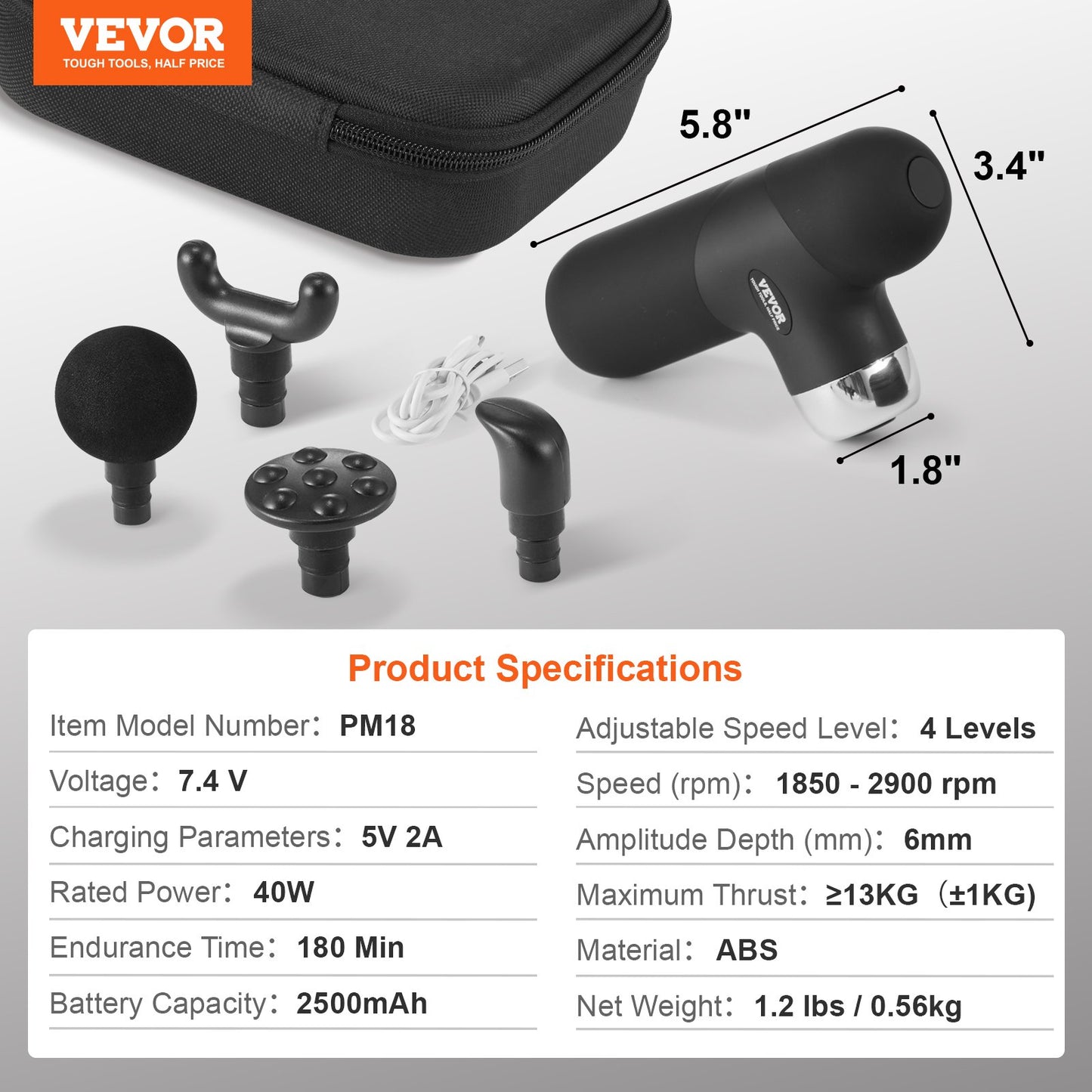 Mini Massage Gun Deep Tissue, Percussion Muscle Massage Gun Portable for Athletes, Small Massage Gun Handheld for Pain Relief, Muscle Relaxation with 4 Speed Levels, 7.4V 2500mAh