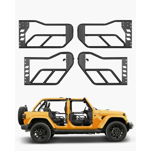 Jeep Tube Doors, 4-Door, Adventure Style Jeep Tubular Door with Heavy-Duty Hinges & OE Latch, Jeep Doors with Rubber Pads & Toughened Steel Tube, Fit for 2007-2018 Jeep Wrangler JK