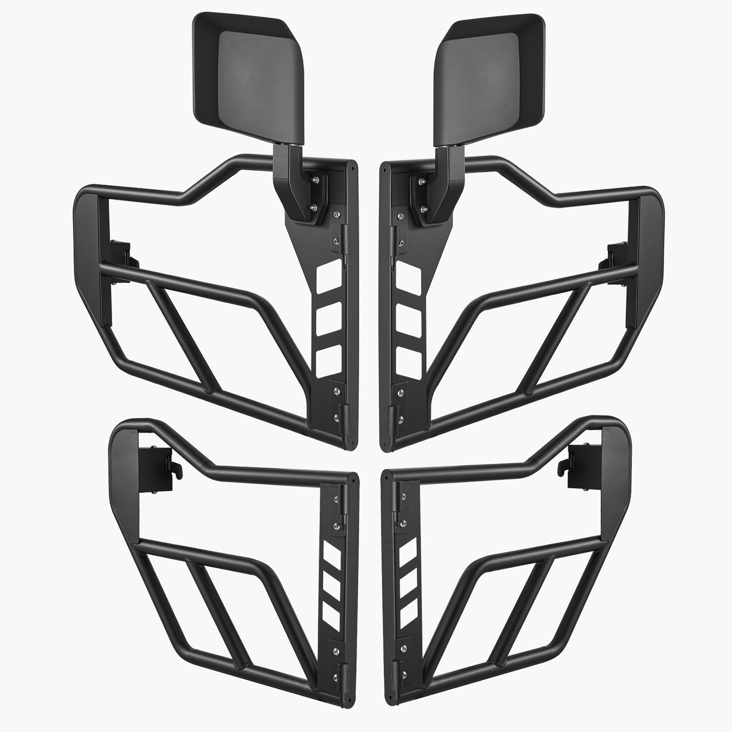 Jeep Tubdörrar, 4-dörrars, Jeep Tubdörrar i Adventure Style med DOT-certifierade backspeglar, Jeepdörrar med backspeglar för 2018-2024 Jeep Wrangler JL och 2020-2024 Jeep Gladiator JT