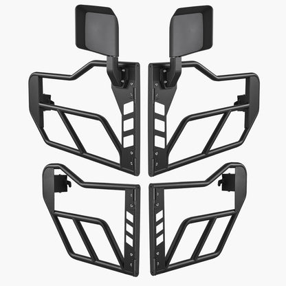 Jeep Tubdörrar, 4-dörrars, Jeep Tubdörrar i Adventure Style med DOT-certifierade backspeglar, Jeepdörrar med backspeglar för 2018-2024 Jeep Wrangler JL och 2020-2024 Jeep Gladiator JT