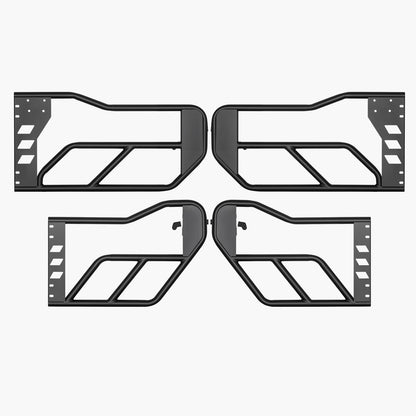 Jeep Tubdörrar, 4-dörrars, Jeep Tubdörrar i Adventure Style med DOT-certifierade backspeglar, Jeepdörrar med backspeglar för 2018-2024 Jeep Wrangler JL och 2020-2024 Jeep Gladiator JT