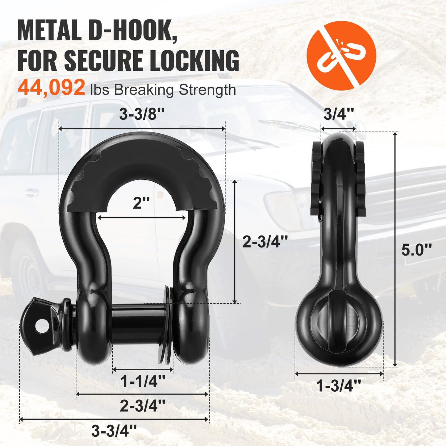Off-Road Recovery Kit, 7.6 x 914.4 cm, Heavy Duty Winch Recovery Kit with 13,608 kg Tow Straps, 20,000 kg D-Ring Shackles, Shackle Receiver, Snatch Block Pulley, Gloves, Storage Bag for ATV Jeep Truck
