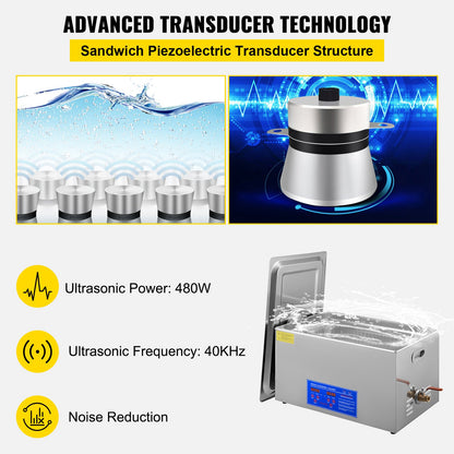 22L Ultrasonic Cleaner Machine Stainless Steel Ultrasonic Cleaning Machine Digital Heater Timer Jewelry Cleaning for Commercial Personal Home Use(22L)