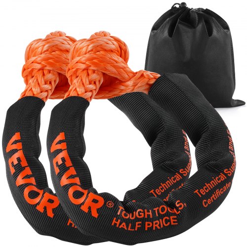 Soft Shackle Synthetic Recovery Rope 2PCS 1.3x56 cm 20 Ton Break Strength