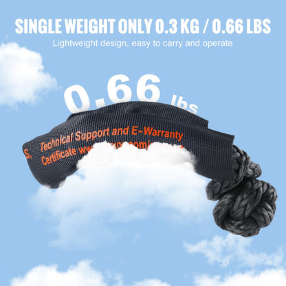 Soft Shackle Synthetic Recovery Rope 2PCS 1.3x56 cm 20 Ton Break Strength