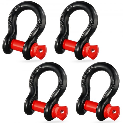 4 Pack 12.7 mm D Ring Shackle with 15.9 mm Screw Pin 8 Ton Break Strength