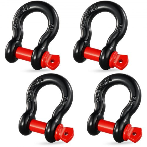 4 Pack 15.9 mm D Ring Shackle with 19 mm Screw Pin 13 Ton Break Strength