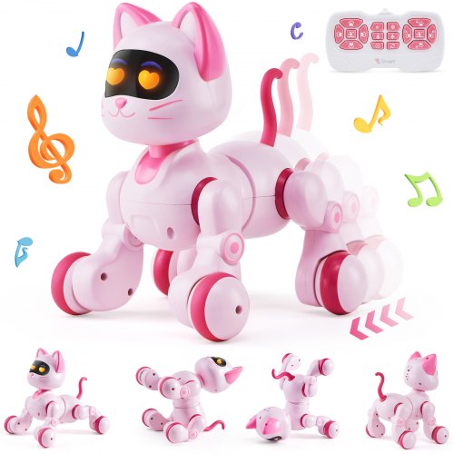 Remote Control Robot Cat Toy, RC Cat Programmable Smart Interactive Robotic Pet for Kids with Touch Control, Walking Singing Dancing RC Stunt Toy Cat for Age 3 4 5 6 7 8 10 Year Old Boys Girls