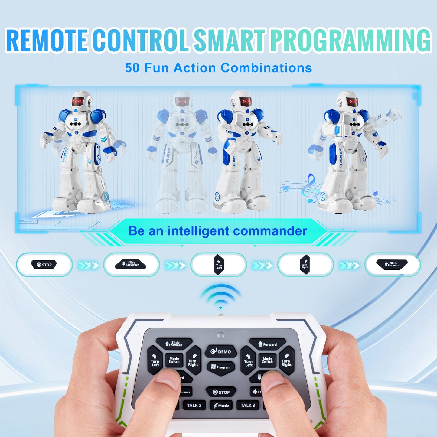 RC Robot Toys for Kids, Gesture Sensing Programmable Remote Control Smart Robot, Interactive Walking Singing Dancing Robot for Age 3 4 5 6 7 8 10 12 Year Old Boys Girls Birthday Gift Present