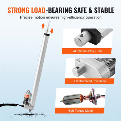 Linjär ställdon 12V 45,7 cm hög belastning 149,7 kg/1500N 0,5 cm/s IP54-skydd