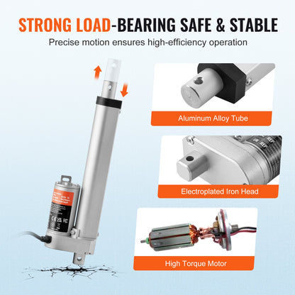 Linjär ställdon 12V 15,2 cm hög belastning 149,7 kg/1500N 0,5 cm/s IP54-skydd