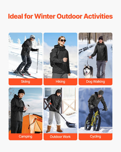 Heated Jacket for Men with 7.4V Battery, Soft Shell Electric Heating Coat, Windproof Waterproof Lightweight Outerwear with 5 Heating Zones & 3 Heat Settings, Machine Washable