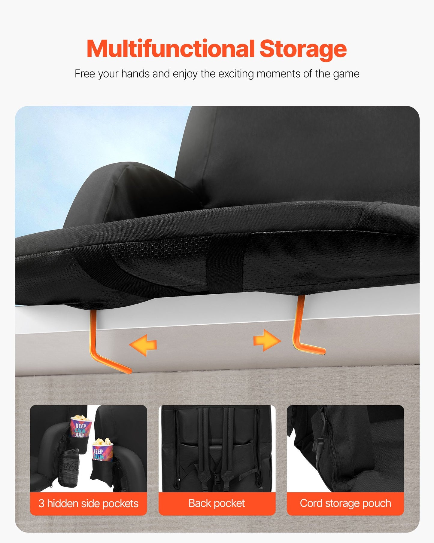 Double Heated Stadium Seat with Back Support, 3 Level Heating Wide Bleacher Seat, Folding Portable Padded Reclining Chair with Hook Pocket Cupholder, Ideal for Sport Event Beach Concert (2 Set)