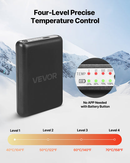 Värmesockor, extra stor storlek, 5000mAh batteriladdbara värmesockor med 4 värmenivåer, elektriska värmesockor med app-kontroll för män kvinnor, fotvärmare för jakt, ridning, camping, vandring