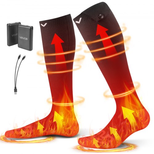 Heated Socks, 5000mAh Battery Powered, Rechargeable Heating Socks with 4 Heating Levels, Electric Heated Sock for Men Women, Foot Warmer for Hunting Riding Camping Hiking Skiing, Outdoor Work