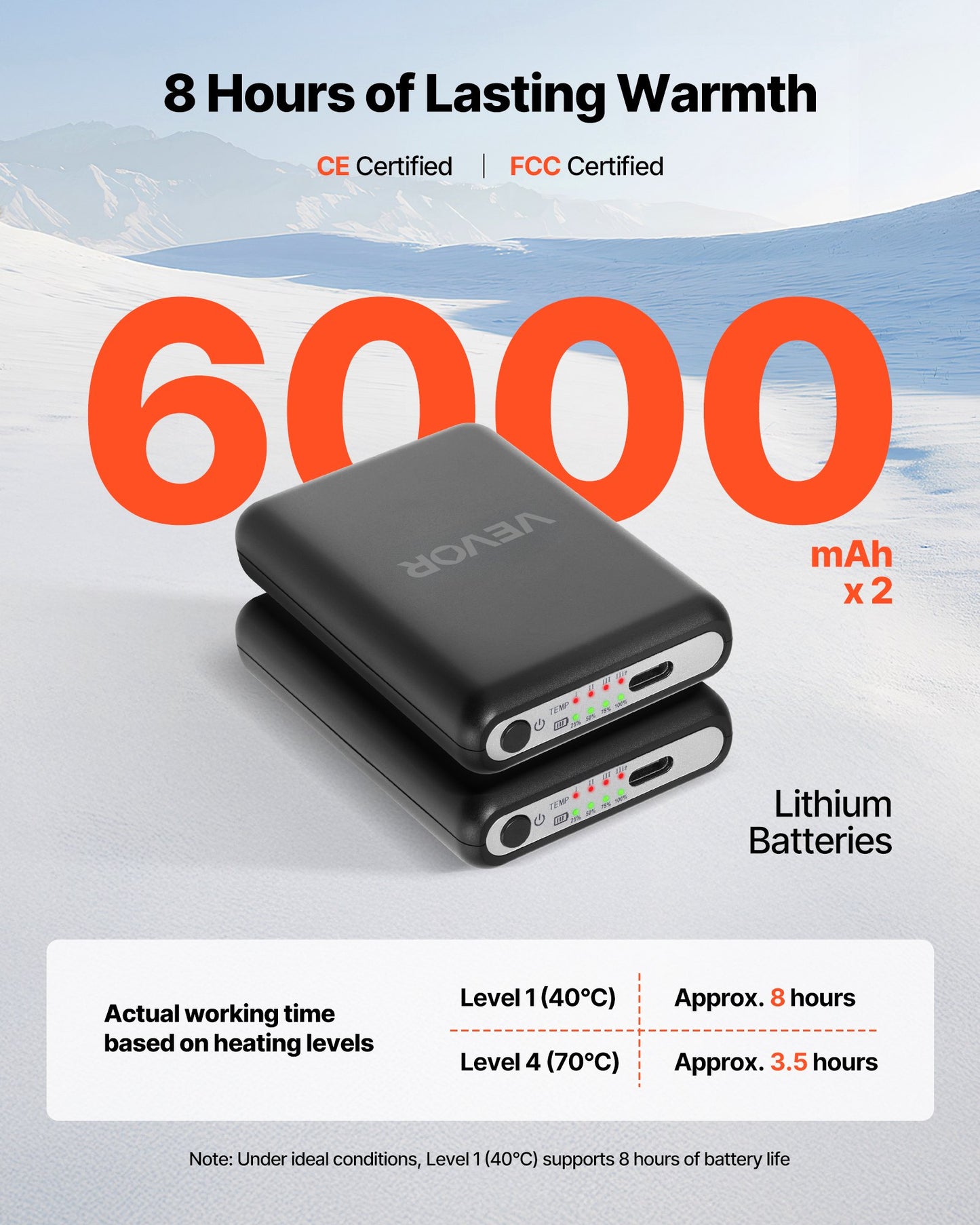 Heated Socks, 6000mAh Battery Powered, Rechargeable Heating Socks with 4 Heating Levels, Electric Heated Sock with APP Control for Men Women, Foot Warmer for Hunting Riding Camping Hiking