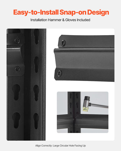 Förvaringshyllor, 1360 kg, 5-vånings garageförvaringshyllor, 48 cm D x 122 cm B x 182 cm H Justerbara metallhyllor för garagehyllor Verktygshylla, Perfekt för kök, lager, källare, Svart