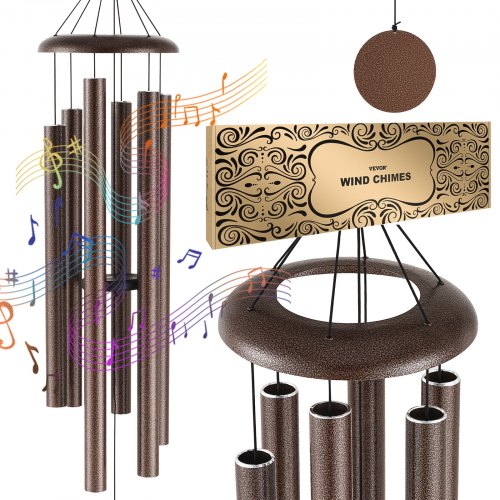 Wind Chimes for Outside, 1270 mm, Deep Tone Wind Chimes with 6 Tubes, Unique Large Memorial Wind Chimes for Anniversary, Grace Outdoor Decor for Your Patio, Porch, Garden &Backyard, Copper Vein