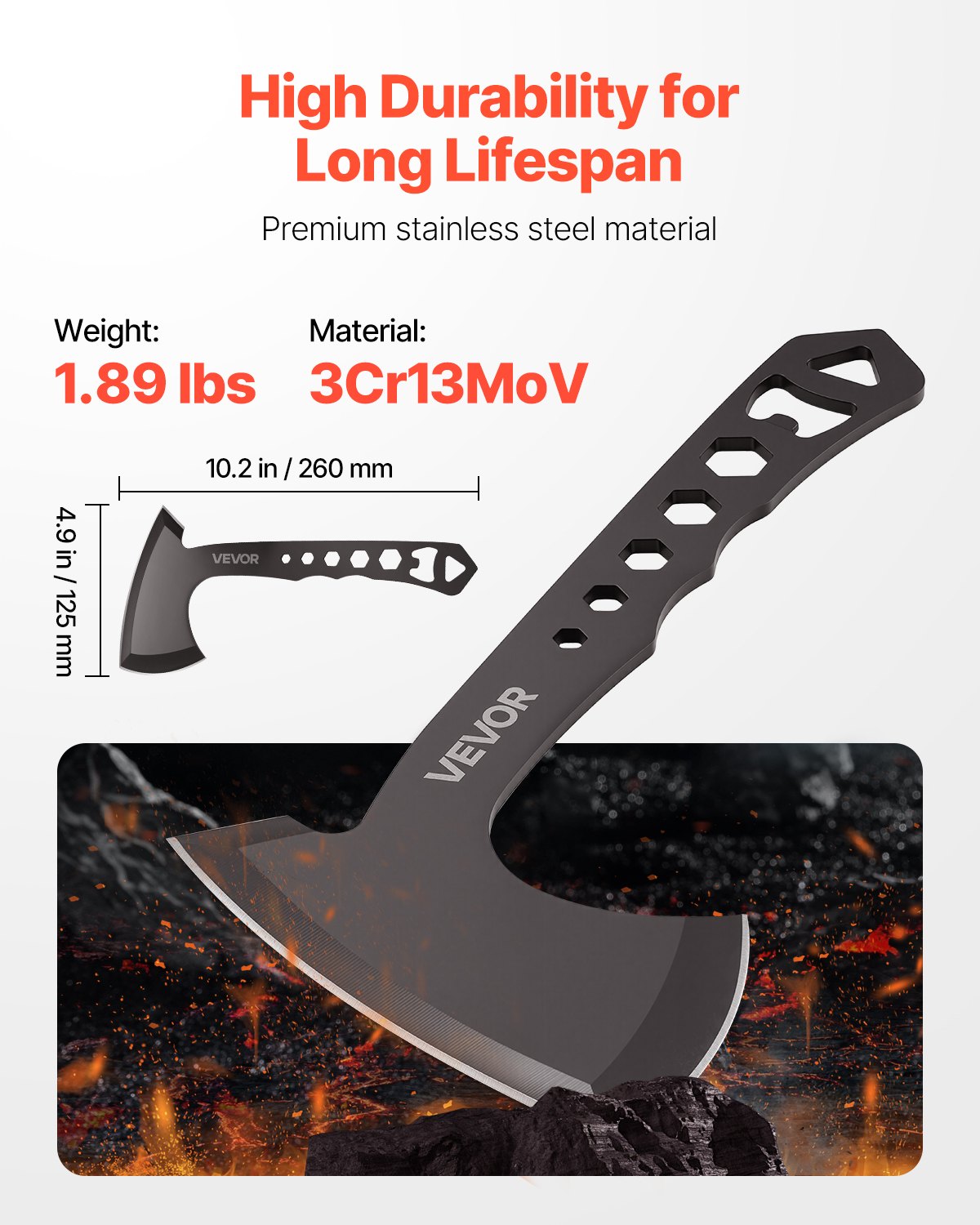 Throwing Axes and Tomahawks, 3 Pack Axe Throwing Hatchet Set, Multi-Functional Handle with Wrench and Bottle Opener, Stainless Steel, with Black Nylon Sheath, for Recreation and Competition