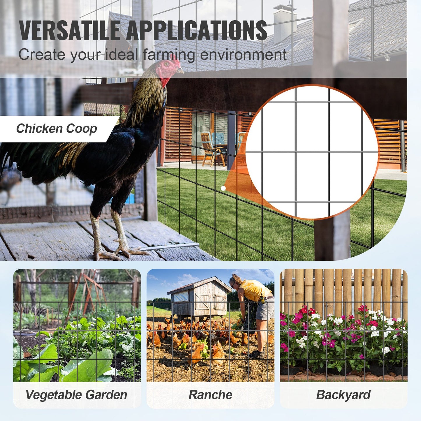Hardware Cloth, 1220 x 15240 mm Galvanized Wire Mesh Roll, 16 Gauge Chicken Wire Fence Roll, Vinyl Coating Metal Wire Mesh for Chicken Coop Barrier, Rabbit Snake Fences, Poultry Enclosures