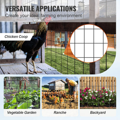 Hardware Cloth, 1220 x 15240 mm Galvanized Wire Mesh Roll, 16 Gauge Chicken Wire Fence Roll, Vinyl Coating Metal Wire Mesh for Chicken Coop Barrier, Rabbit Snake Fences, Poultry Enclosures