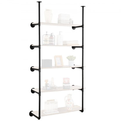 Industrial Pipe Shelf 5 Tier 2PCS 25 cm W Wall-Mount Planks NOT Included