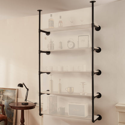 Industrial Pipe Shelf 5 Tier 2PCS 25 cm W Wall-Mount Planks NOT Included
