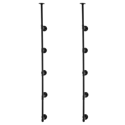 Industrial Pipe Shelf 5 Tier 2PCS 25 cm W Wall-Mount Planks NOT Included
