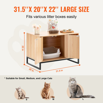 Cat Litter Box Enclosure Hidden Litter Box Furniture 80 cm L x 50.8 cm W x 55.9 cm H
