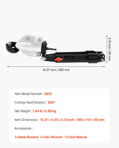 Metal Shear/Cutter Drill Attachment, Sheet Metal Cutter with 360-Degree Pivoting Head, Sharp Blades,Ideal for 1.22 mm Galvanized Steel, 1 mm Stainless Steel, Aluminum Plate, Plastic, Cardboard