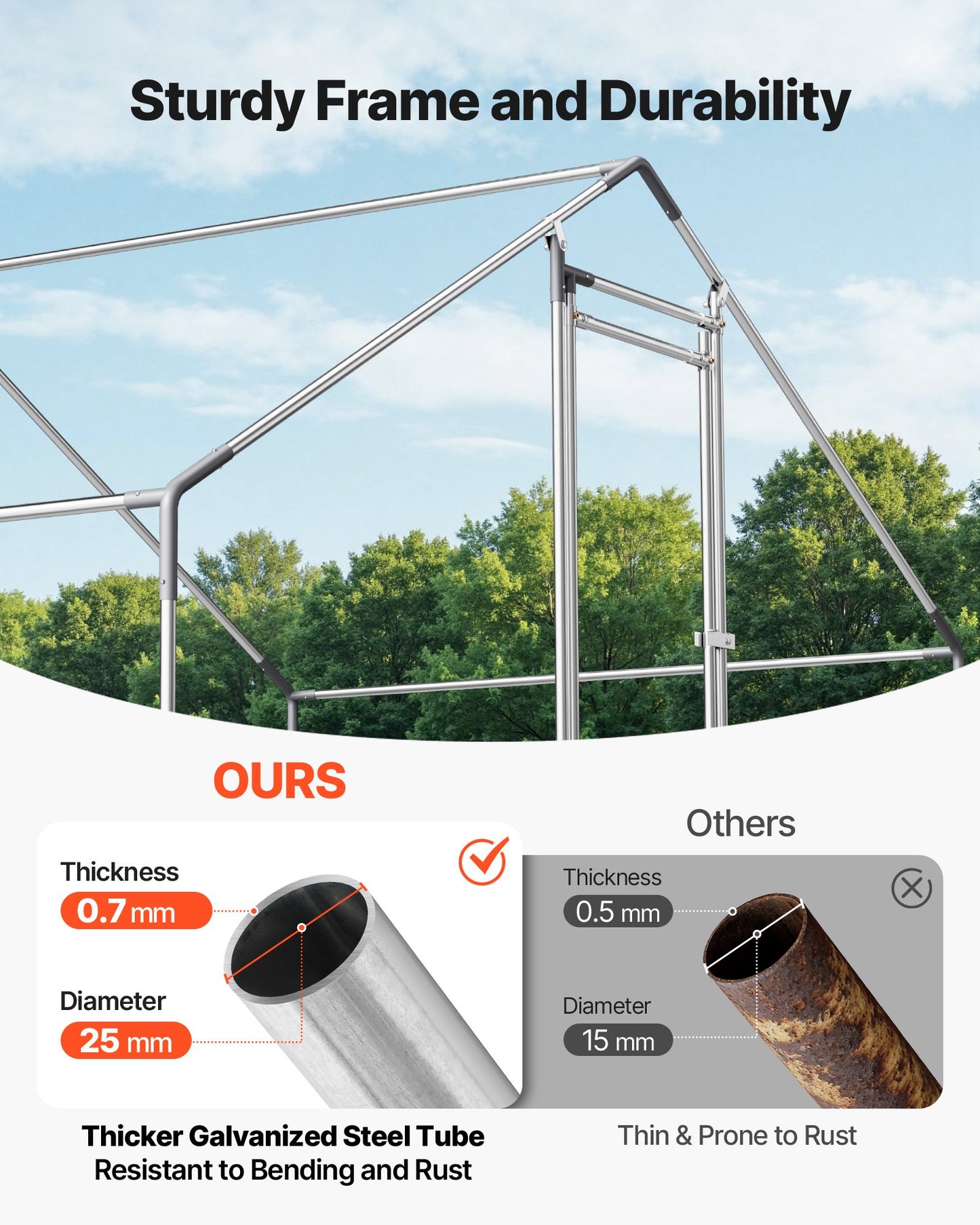 Metal Chicken Coop, 9.8x13.1x6.5 ft Large Walk-in Chicken Runs with Cover, Spire Roof Hen House Enclosure with Security Lock, Outdoor Duck Rabbit Cage Poultry Pen for Backyard, Farm, Yard