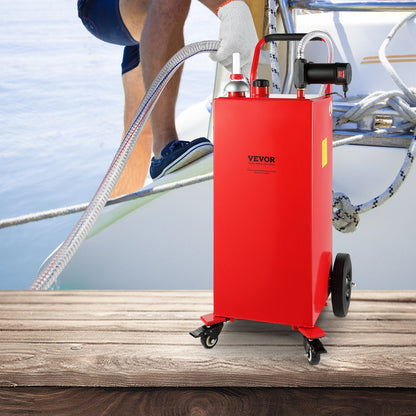 30 gallon dieselcaddy, 23,5 l/min, 180 W bärbar lagringstank med elektriska pumphjul, dieselöverföringstank för bränslepåfyllning