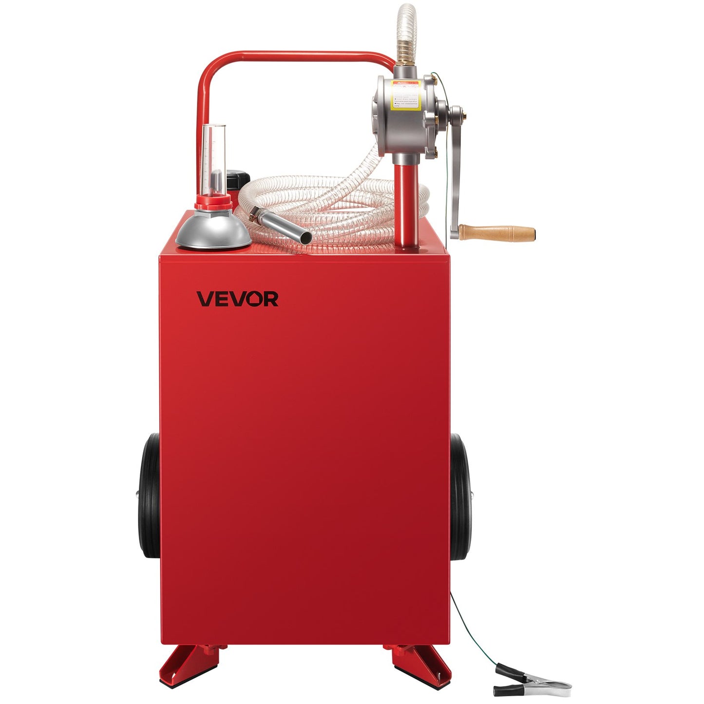 20-gallons bränslebehållare, bensin- och dieseltank med manuell överföringspump, bärbar bränsletank med 2 hjul och 10 fots slang, bensinbehållare för bilar, gräsklippare, fyrhjulingar, båtar, mer, röd