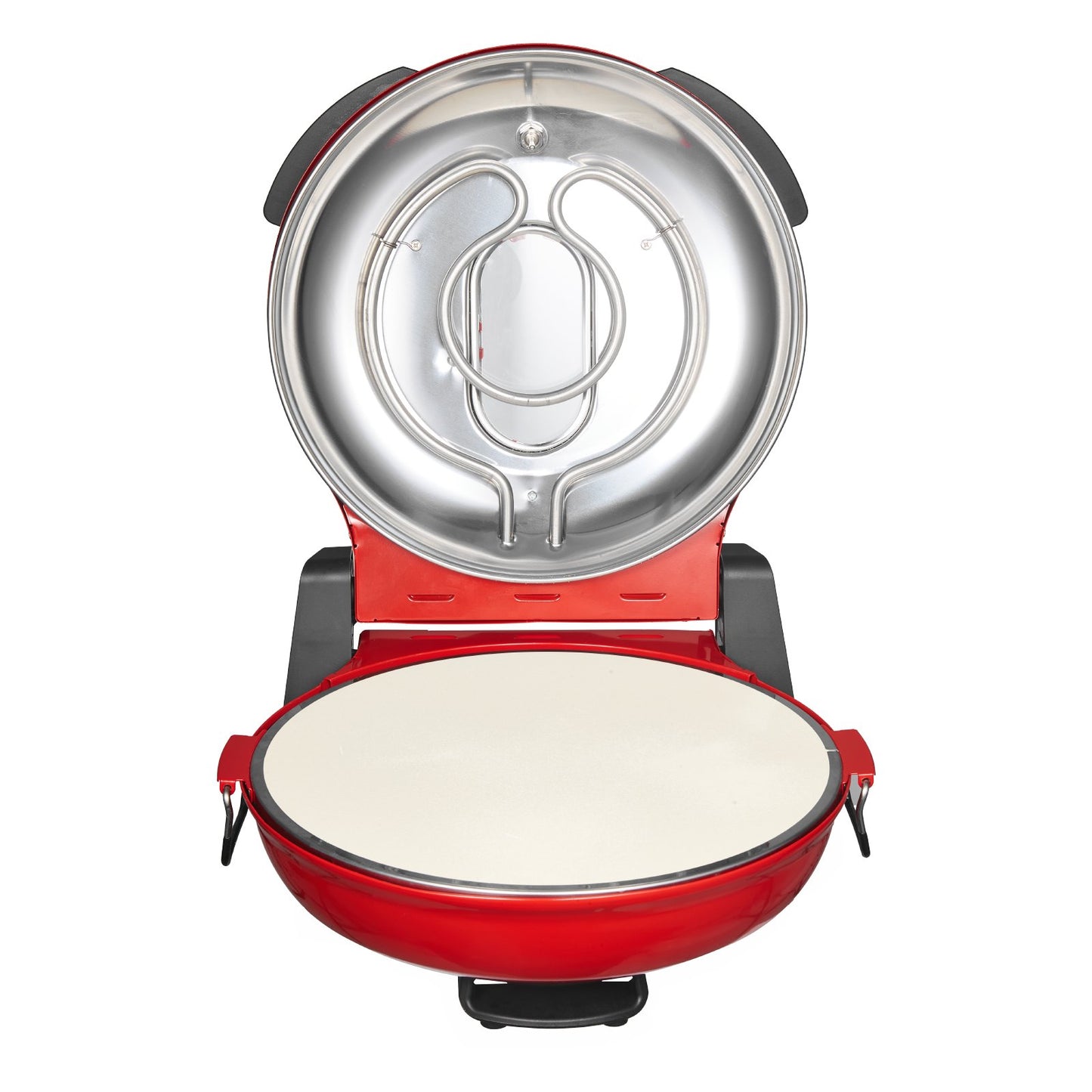 Pizza Oven, 304.8 mm Electric Pizza Maker, 1200W Electric Pizzas Cooker with Cordierite Stone, 5-Mode Temperature Control, Viewing Window for Precise Cooking, Heats up to 420℃, for Home (Red)