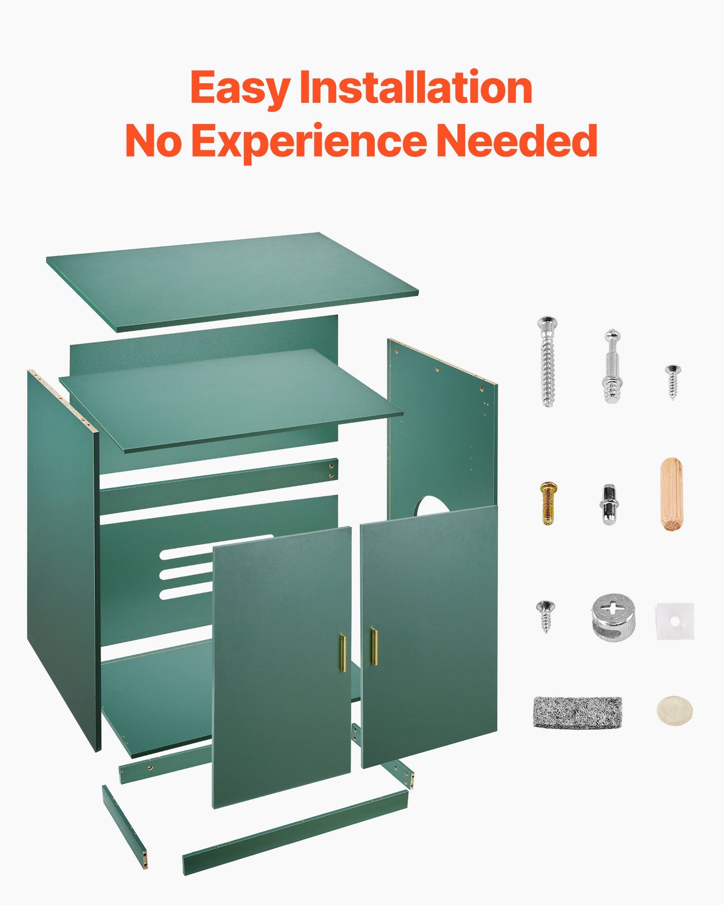 Kattlåda, 80 cm dold kattlåda, träbadrum för inomhusbruk med ventilerade hål, dubbeldörrars möbler för kattdjur, sidobord som passar de flesta kattlådor