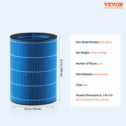 Evaporative Humidifier Replacement Filter, 2-Pack, Compatible with 5L(1.32G) Model BZT-234 Evaporative Humidifier, Easy to Install for Prolong Filter Life