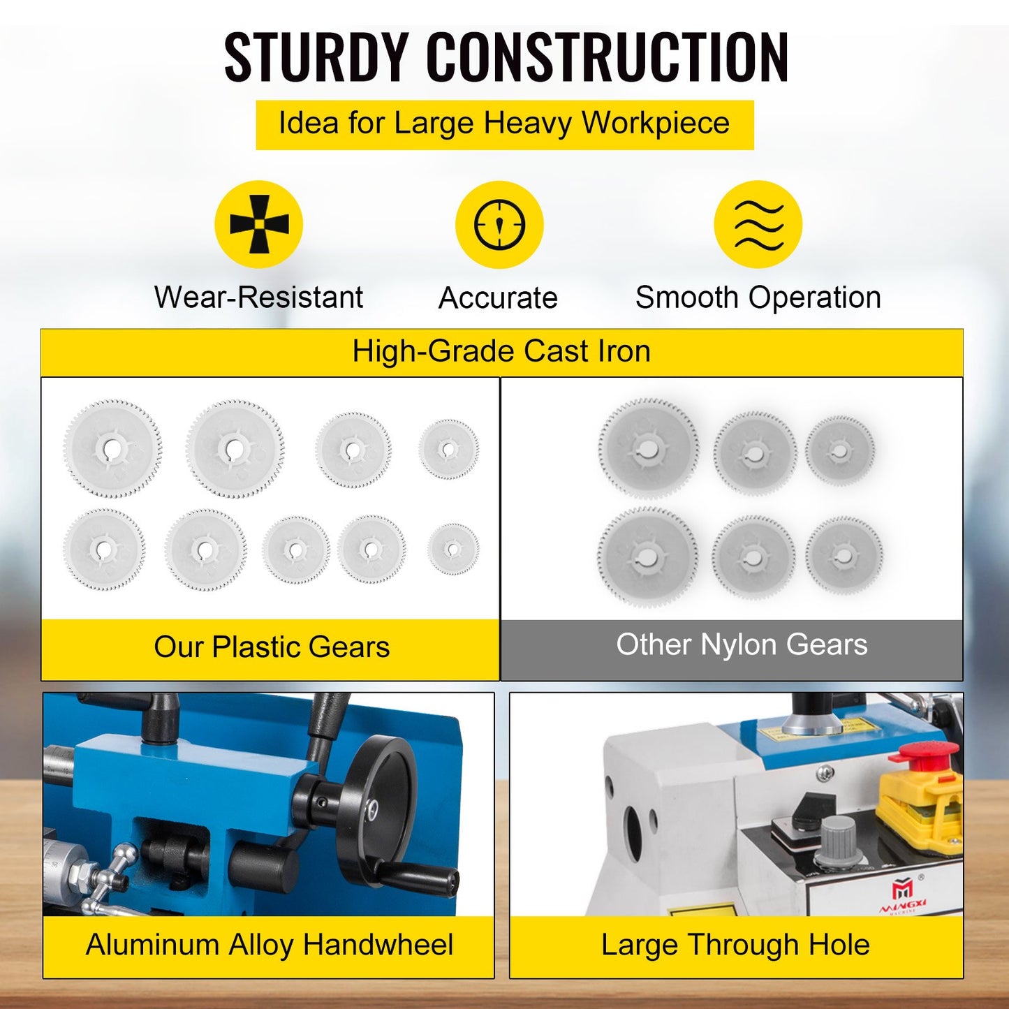 Mini Metal Lathe 550W Variable Speed Metal Lathe 50 to 2500Rpm Precision Mini Benchtop Lathe 7x14 Inch for Mini Precision Parts Processing Sample Processing Modeling Works