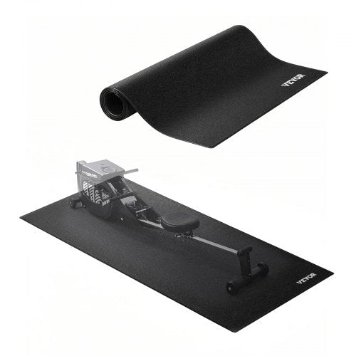 Löpbandsmatta för heltäckningsmatta, 600 x 1300 x 4 mm träningsmatta för elliptiska löpare och gångmattor, golvskydd i högdensitets PVC, vattentät och halkfri för hemmagym
