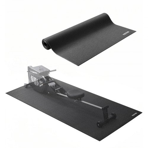 Löpbandsmatta för heltäckningsmatta, 6 mm tjock, 915x1980 mm träningsmatta för löpband, elliptiska maskiner, roddmaskin, golvskydd i hög densitet av PVC, vattentät och halkfri för hemmagym
