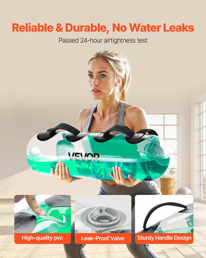 Vattenvikter Aqua Bag, Stora Aqua Bags för Träning, 22,68 kg Justerbar Bärbar Stabilitets- och Helkroppsträningsutrustning, För Styrketräning, Bål- och Balansträning, Hemmagymträning