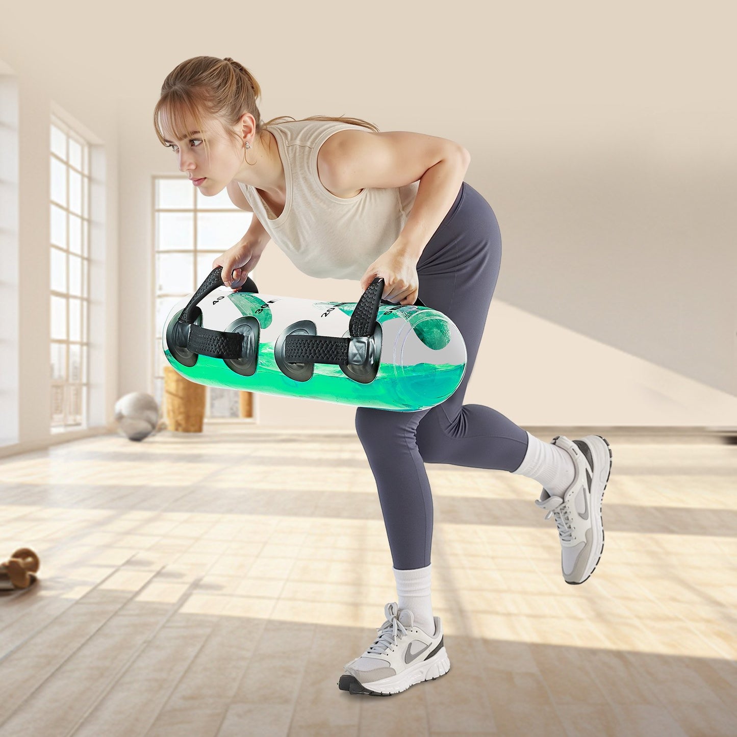 Vattenvikter Aqua Bag, Stora Aqua Bags för Träning, 22,68 kg Justerbar Bärbar Stabilitets- och Helkroppsträningsutrustning, För Styrketräning, Bål- och Balansträning, Hemmagymträning