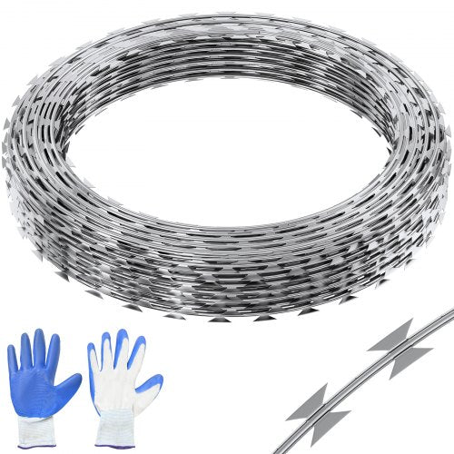 Razor Wires, 75 m Razor Barbed Wire, 5 Rolls Razor Wire Fencing Razor Fence, Razor Ribbon Barbed Wire Galvanized Razor Wire Fence, Rolls Razor for Garden