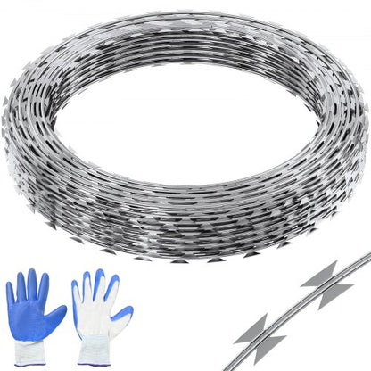 Razor Wires, 75 m Razor Barbed Wire, 5 Rolls Razor Wire Fencing Razor Fence, Razor Ribbon Barbed Wire Galvanized Razor Wire Fence, Rolls Razor for Garden