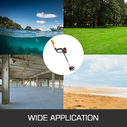 Gul metalldetektor 3010 Vattentät skivmetalldetektor Undervattens-, jord- och högprecisions-LCD-skärm Metalldetektor för vuxna och barn Hörlurar Automatisk detektor